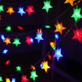 thumbnail image 3 of Luces de cadena de estrellas con pilas, luces de hadas impermeables de 50 LED de 16.4 pies, luces alimentadas por pilas con 8 modos de control remoto, 3 of 5