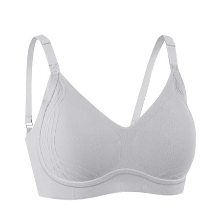 Ndbuld Bras for Women Bras for Women No Underwire Woman s Printing Gathered Together Large Size Daily Bra Underwear No Rims Deal of The Week 2XL Gray