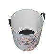 thumbnail image 3 of Haiem Vintage Rose Leather Dirty Clothes Laundry Basket,Sturdy & Waterproof,Collapsible Round Design For Efficient Space Management,Multi-Purpose Storage Basket, 3 of 8