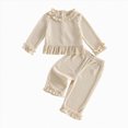 thumbnail image 3 of ZIXKCGDSE Baby Girl Clothes Ruffle Sleeved Pullover Tops and Wide Leg Pants Fall Outfits Size 2-3 Years, 3 of 4