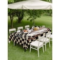 thumbnail image 5 of 54x80 Inch Outdoor Tablecloth with Umbrella Hole Zipper Rectangle Farmhouse Coffee Rectangular Tablecloths Outside Waterproof Modern Vintage Coffees Black Brown Plaid Patio Table Cover for Picnic, 5 of 8