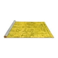 thumbnail image 2 of Ahgly Company Machine Washable Indoor Round Abstract Yellow Contemporary Area Rugs, 8' Round, 2 of 4