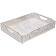 thumbnail image 5 of Northlight Set of 2 Brushed White Chevron Pattern Display Trays 18", 5 of 6
