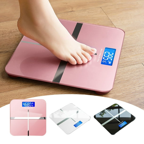 Xihbxyly Báscula de Baño Digital, Sensores de Alta Precisión, Pantalla Led, Elegante Diseño de Esquinas Redondeadas, Moderna Ampliación para El Hogar, Fácil Almacenamiento, Carga Usb, Tamaño 26 X 26
