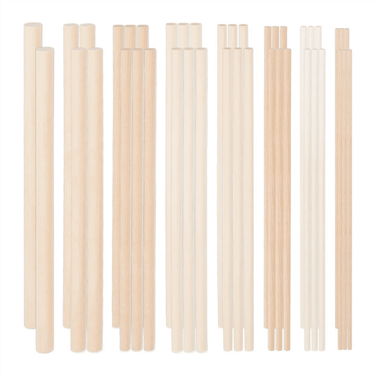 10 Bâtonnets En Bois Rond 1.6 Cm X 30 Cm - Chevilles Bois Dur Pour Bricolage Et Macramé