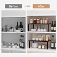 thumbnail image 4 of Set of 4 Expandable Kitchen Cabinet Organizer Shelf Kitchen Counter Shelves Spice Rack Kitchens Storage Wire Shelf Adjustable Metal Pantry Storage for Plate Dish, Brown, 4 of 8