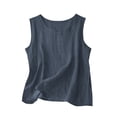 thumbnail image 4 of Lixiuxyad Tank Tops With Built In Bras Lightweight Sheer Sleeveless Blouse For Casual Loose Fit Summer Camisole Top With Round Neck Comfortable Basic Tank,Blue, 4 of 4
