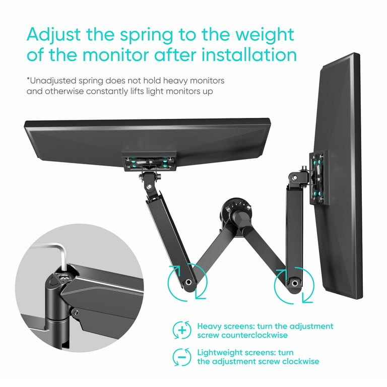 Monitor Desk Single Monitor Desk Mount Height Adjustable Monitor Stand  Mount Monitor Arm Desk Mount Fits 13 to 32 Inch Screens, VESA 75x75/100x100