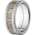 thumbnail image 2 of Brush Men's Camo Stainless Steel Ring with Tree Barked Edges and Deluxe Comfort Fit, 2 of 3