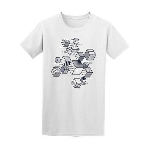 Abstract Art Cubes T-Shirt Men -Image by Shutterstock, Male 4X-Large