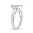 thumbnail image 3 of 14K White Gold Princess Diamond Cluster Bridal Wedding Engagement Ring 1ctw, Womens Size: 5-10, 3 of 4