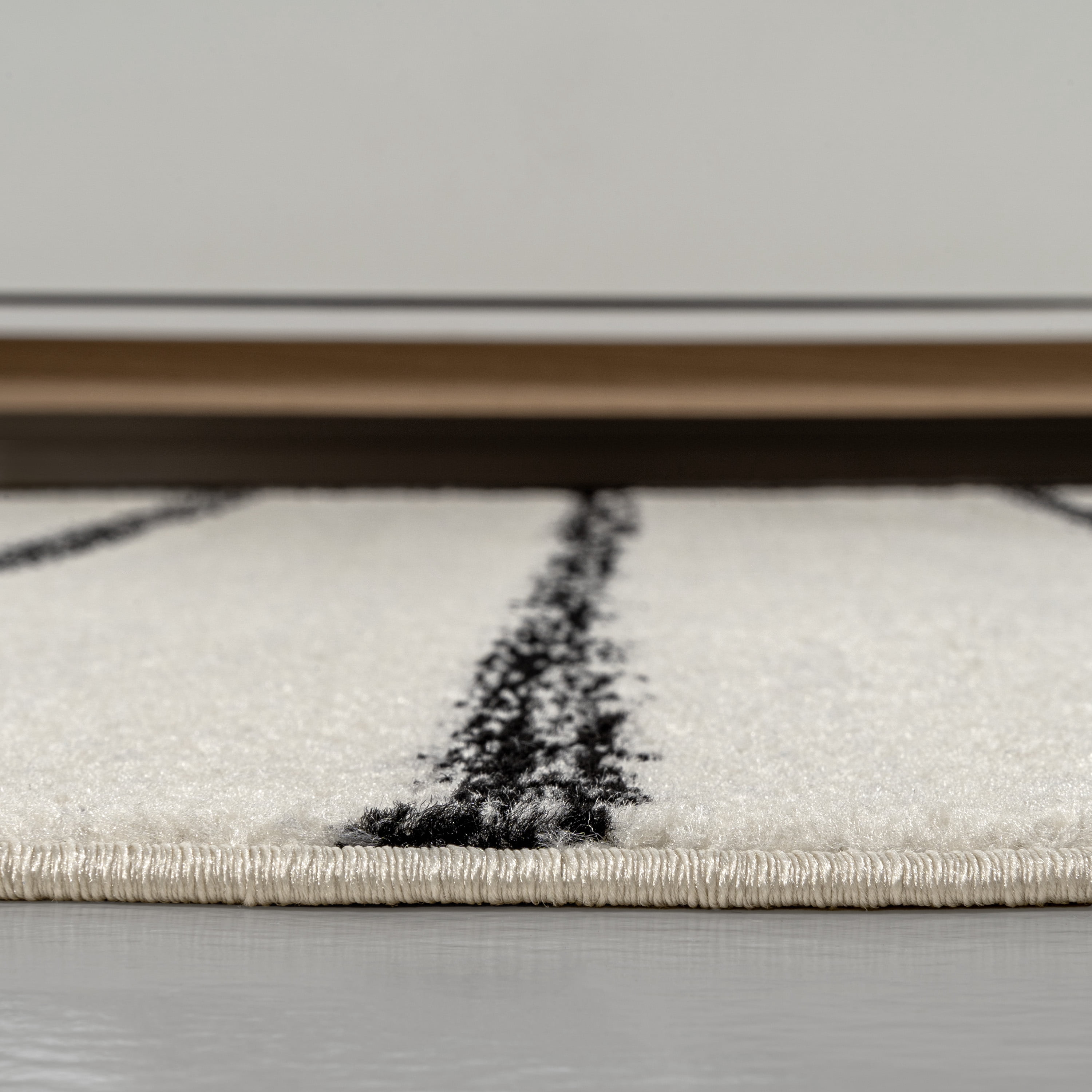 JONATHAN Y MOROCCAN HYPE 3 x 5 Area Rug, Williamsburg Minimalist Stripe - Cream/Black, MOH201D-3
