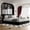 King+Black, variant on HMYG Queen Chenille Platform Bed with Tufted Cloud Pillow Headboard, Metal and Wooden Slats, Beige and White