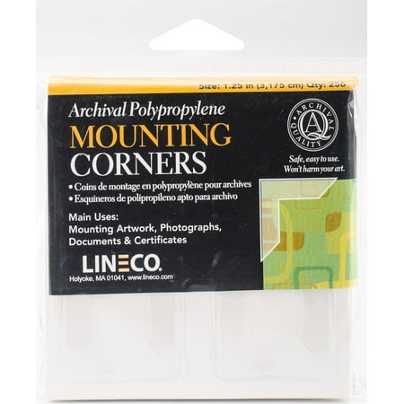 Polypropylene Photo Mounting Corners 256/Pkg-Clear Full View 1.25"