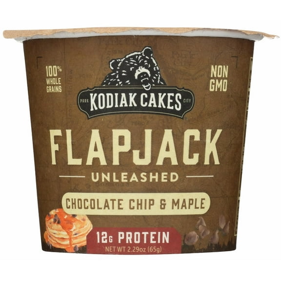 Kodiak Cakes Flapjack Unleashed, Chocolate Chip & Maple Cup, 2.29 oz (Pack of 3)