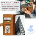 thumbnail image 4 of Classic Premium PU Leather Flip Case for iPhone 11, Wallet Case with Card Slots & Cash Pocket Kickstand Wrist Strap Full Body Protection Folio Case Cover for iPhone 11, Brown, 4 of 7