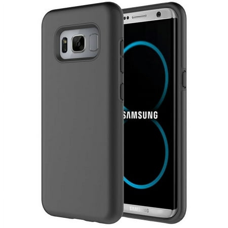 Samsung Galaxy S8 Slim Fit Hybrid Case Cover Reinforced Bumper Shock Absorbent Black