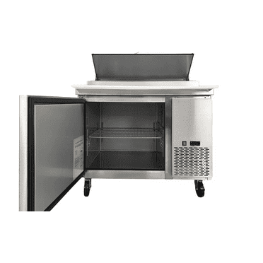 45 in. Refrigerated Pizza Prep Table Cooler with 9.9 Cu. Ft. Commercial Worktable Refrigerator in Stainless Steel, NSF certified