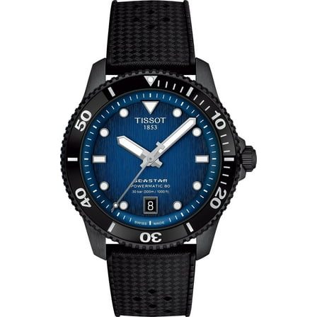 Tissot Seastar 1000 Automatic Powermatic 80 Blue Dial Rubber Strap Men's Watch T120.807.37.041.00