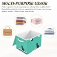 thumbnail image 6 of Yayeee Collapsible Cube Storage Bin with Lid Fabric Closet Decorative Basket with Handles, Green Cat, 6 of 7