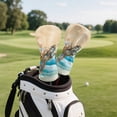 thumbnail image 4 of Uorisanigo Sea Turtle Golf Club Head Covers for Driver Fairway 3 Pcs Woods Headcovers with Double Elastic Band for Most Brand, Premium PU Leather Hybrid Head Covers Set, 4 of 7