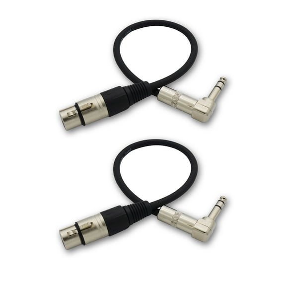 2,XLR Cable with Right Angle 1/4 TRS Plug- Shielded XLR to 1/4 Audio Snake Cable