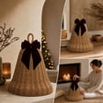 thumbnail image 6 of FeiBiQiuBi Woven Christmas Bell with Bow Ornament, Resin Jingle Bell Shaped Natural Rattan Tabletop Decor for Outdoor Indoor Decoration, 6 of 7