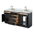 thumbnail image 2 of Ariel Hepburn 73 In. Double Rectangle Sink Vanity With 1.5 In. Carrara White Countertop In Black, 2 of 5