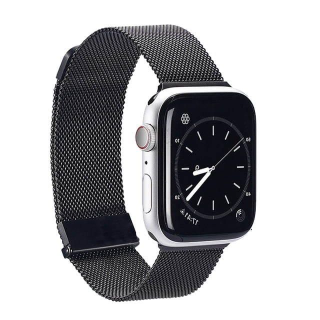 Correa metálica de acero inoxidable compatible con correa de Apple Watch de 42-45 mm, correa magnética ajustable