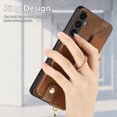 thumbnail image 3 of Nalacover Case for Samsung Galaxy A14 5G Wallet Case with Card Holder & Zipper Pocket, 360° Rotation Ring Kickstand Premium PU Leather Cover, Shockproof Magnetic Button Flip Stand Phone Case,Brown, 3 of 9