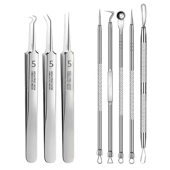 Acne Needle Tool Kit for Blackhead & Pimple Removal - Stainless Steel Comedone Extractor Set with Dual-Ended Design for Clearer Skin