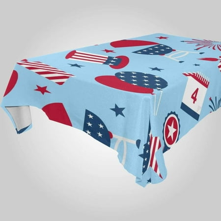 

Hyjoy Independence Day Rectangle Tablecloth Spill-Proof Polyester Table Cloth Table Cover for Kitchen Dining Picnic Holiday Party Decoration 60x60 Inch