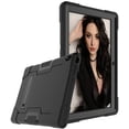 thumbnail image 1 of Mignova pour Lenovo Tab E10 (TB-X104F) Étui, Robuste Antichoc Hybride Robuste Armure Rigide Étui de Protection Intégrale (Support Intégré) pour Tablette Lenovo 2018 Tab E 10 10,1 Pouces (Noir/noir), 1 of 7
