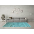 thumbnail image 3 of Ahgly Company Indoor Round Oriental Light Blue Industrial Area Rugs, 4' Round, 3 of 4