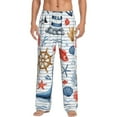 thumbnail image 2 of Kdxio Watercolor Nautical Print Men's Sleep Pajama Pant Lounge Pants with Pockets, 2 of 8