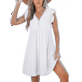 thumbnail image 2 of Vestido Tipo Cárdigan de Corta con Cuello en V y Ribete de Encaje, Color , Talla L, 2 of 8