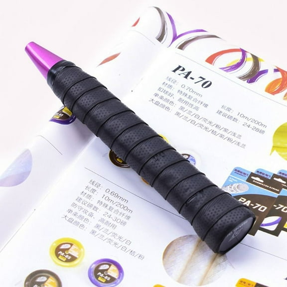 Tennis Racquet Anti-Slip Sweat Tape Anti Slip Thickened Gradient Colorful Fishing Rod Belt Racket Grip Tape Fishing Rod Sweatband Badminton Racket Grip Tape Tennis Overgrip BLACK