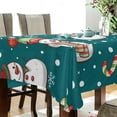 thumbnail image 3 of Coolnut Christmas Snowman Tablecloth, Waterproof Washable Polyester Square Table Cover, Durable Tablecloth for Kitchen Dining Table Party Decor, 54"x54", 3 of 7