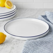 Mainstays Blue Rim Stoneware Dinner Plate, 10.1 in