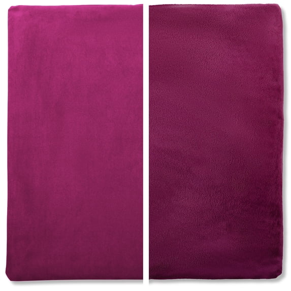 20" x 20" Cover Only Throw Pillowcase Reversible - Sliding Raspberry: 2 PCS / 4 Sided. Luxurious, Microsuede/Microplush Fabric - Softest / High Thread Count - Washable, Outstanding Beauty & Comfy