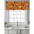thumbnail image 2 of Fall Thanksgiving Valances for Windows Vintage Pumpkin Maple Leaf Wood Grain Kitchen Valance Curtain Rod Pocket Small Curtains for Cafe Bathroom Laundry Basement 42" x 18", 2 of 8