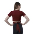 thumbnail image 4 of Moomaya Haut à Ourlet Croisé pour Femmes Manches Courtes Col Rond T-Shirt Blouse Hauts, 4 of 6