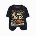 thumbnail image 4 of Towmus Halloween Shirt Women Crew Neck Shirt for Womens Cute Graphic Halloween Tshirt for Party Short Sleeve Fall Shirt Black, 4 of 4