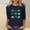 A1512 Navy, variant on St Patrick's Day Shirt for Women Watercolor Shamrocks Graphic Tee Three Quarter Sleeve Crewneck Soft Festival Apparel Clover Gift