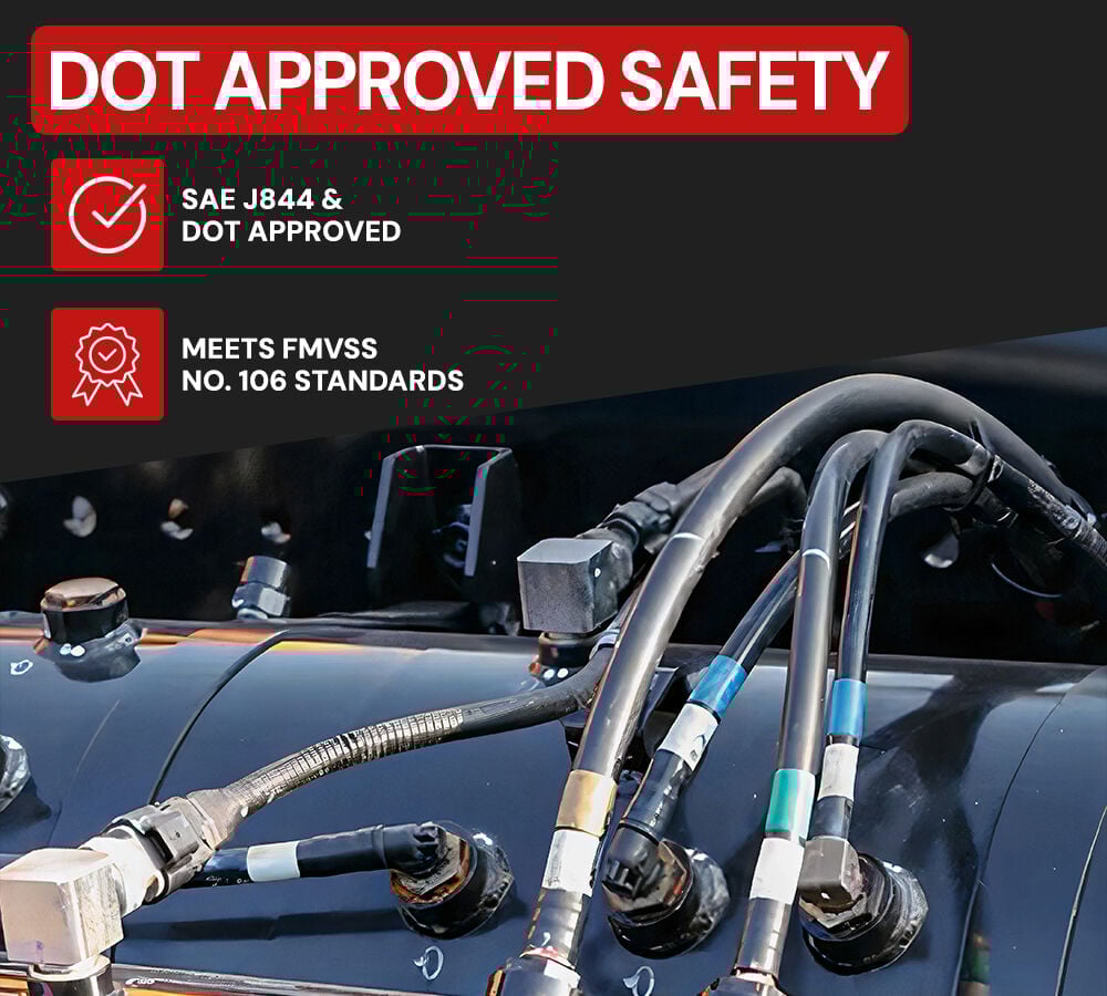 thumbnail image 4 of (2 Pack) 3/8" OD x 100' Black SAE J844 Nylon Air Brake Tubing DOT Compliant | Pneumatic Nylon Air Line Hose for Air Brake System, 4 of 10