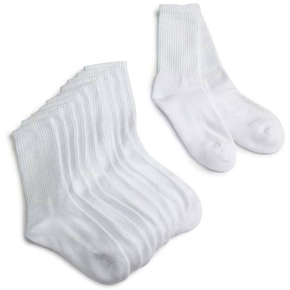 Jefferies Socks Little Girls Half Cushion Seamless Socks Pack of 6 White Sock size 8 9 5 Shoe size 12 6
