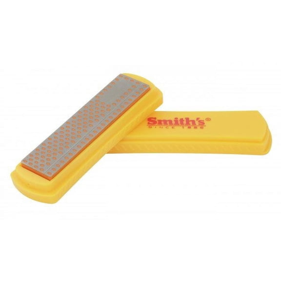Smith’s 50363 4-Inch Diamond Sharpening Stone – Yellow – Plastic Cover Included – Fine 750 Grit – Lightweight & Compact – Sharpen Hooks, Knives & Tools