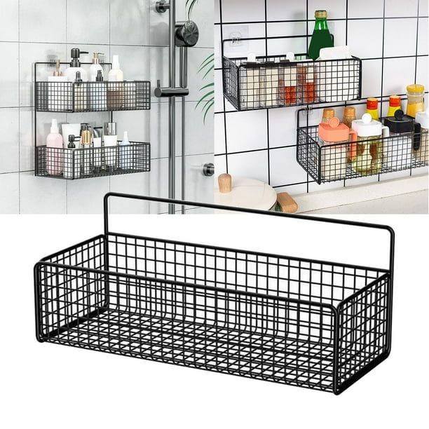 Cesta de Almacenamiento de Alambre Perfecl Organizador de Metal Negro