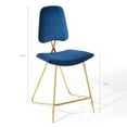 thumbnail image 2 of Modway Ponder 24.5" Performance Velvet Stainless Steel Counter Stool in Navy, 2 of 7