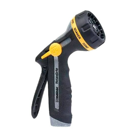 Metal Hose Nozzle - Melnor R201 RelaxGrip 8 Pattern Adjustable Metal Hose Nozzle, Black/Yellow